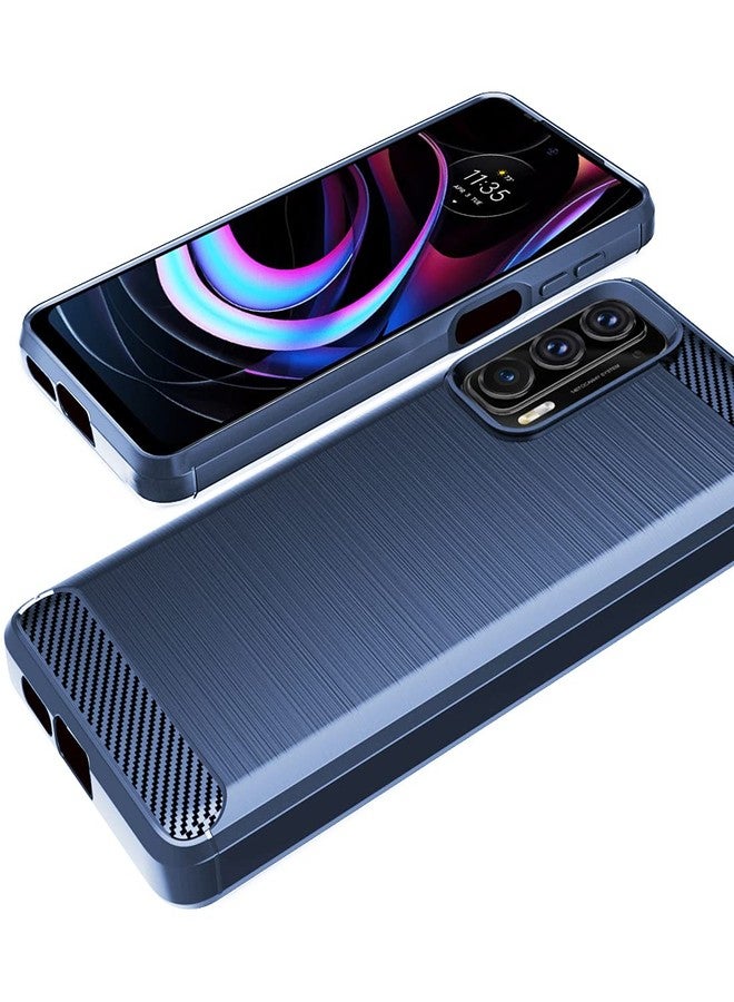 أوسوفر جراب Osophter لهاتف Moto Edge 2021، يدعم شبكة الجيل الخامس UW، مصنوع من مادة TPU المرنة، يتضمن قطعتين لحماية الشاشة، مقاوم للصدمات، لون أزرق داكن - Image 4