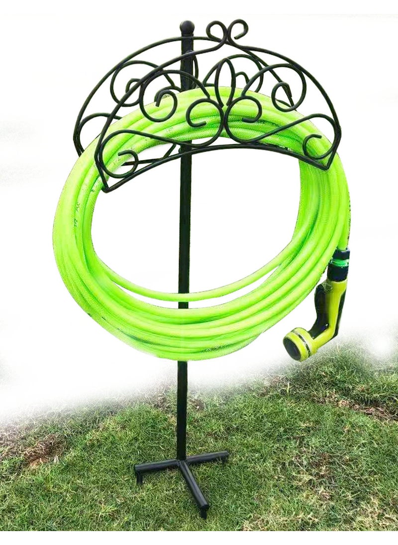 TREEZITEK TREEZITEK Garden Hose Holder Hanger Detachable Metal Sturdy Water Hose Storage Stand for Outside Yard LawnBlack 