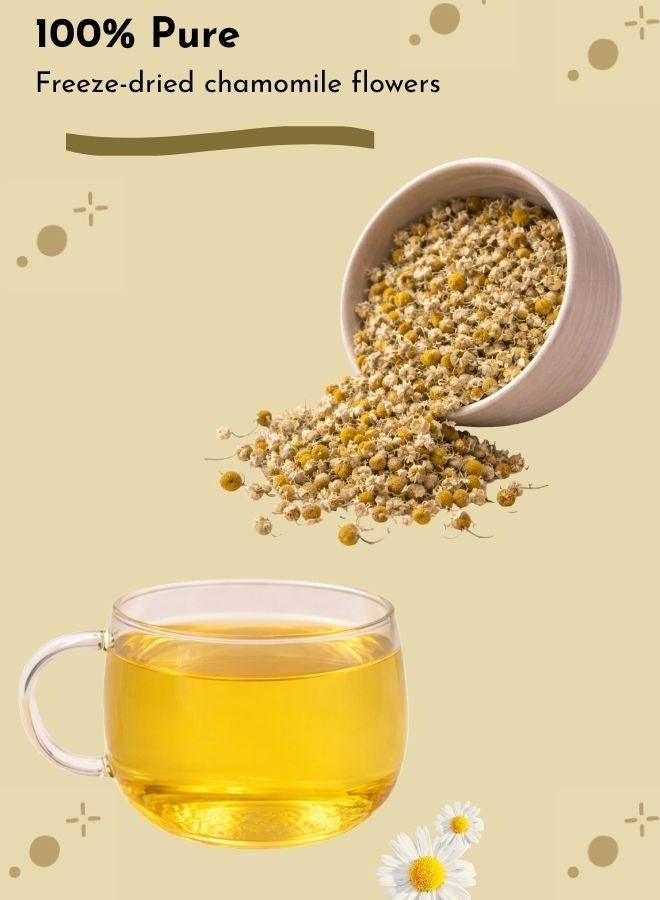 Leafy Little Things Moonlight Herbal Chamomile Loose Tea | 100% Pure Chamomile Flowers | Relaxation & Sleep Support Tea | Caffeine-Free | 100g - Image 5