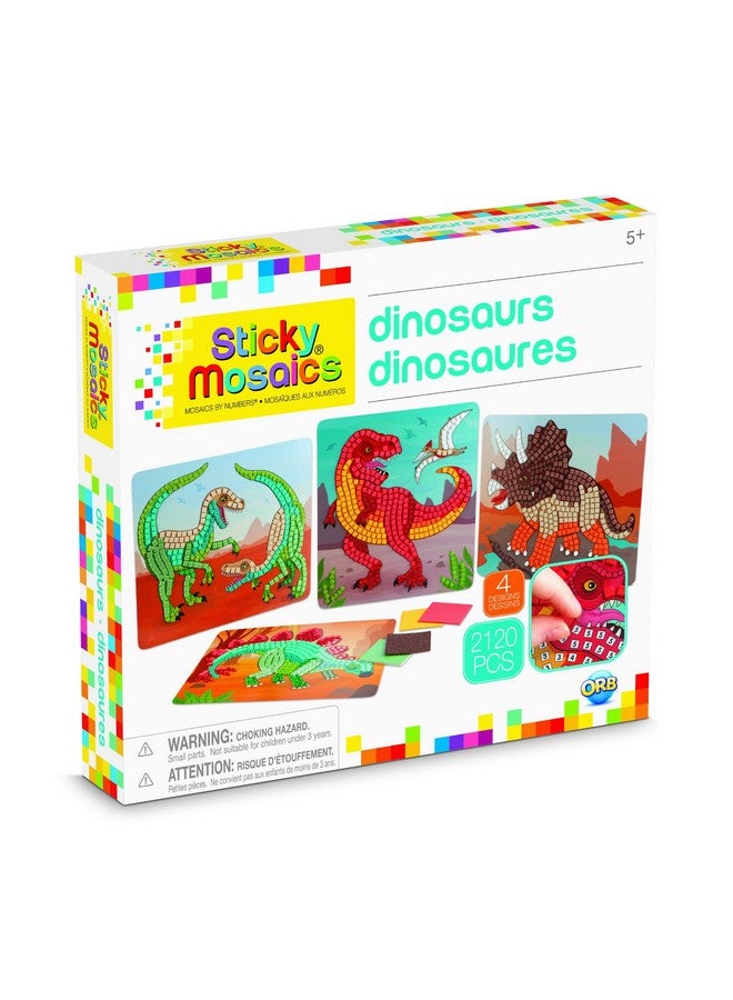 ORB Sticky Mosaics Dinosaurs Green/Brown/Orange/Blue 12" X 2" X 10.75" - Image 5