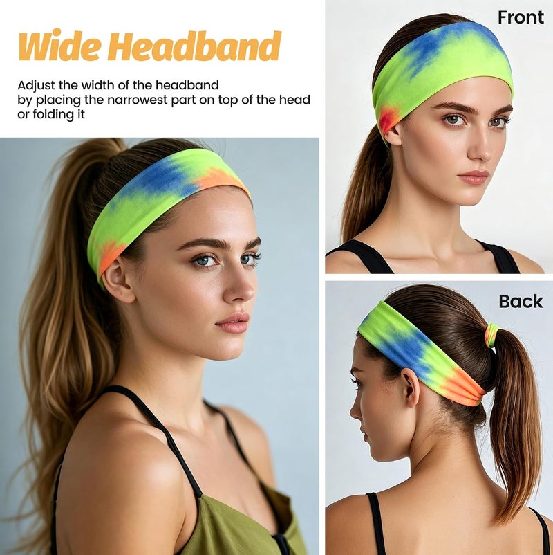 HSEM KSA standard compatible design Headbands for Women - 6 Pack Wide Elastic Hair Bands | Stretchy Sweatbands Hair Bands | Soft Sports Thin Head Bands | Non-Slip Accessories Bands for Fashion, Washing Face, Workouts, Yoga, Daily Use Regional distribution available - Image 4