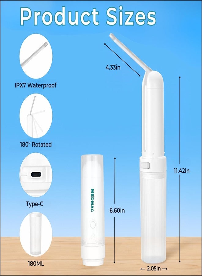 MEDMAC Portable Bidet for Travel, USB-C Rechargable 3 High Pressure Modes 180ML Travel Bidet Waterproof Compact Handheld Bidet Sprayer for Women, Men, Babies and Ideal for Outdoor Personal Hygiene - Image 2