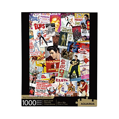 AQUARIUS Elvis Movie Poster Collage Puzzle 1000 Piece Jigsaw Puzzle  Officially Licensed Elvis Merchandise  Collectibles  Glare Free  Precision Fit  Virtually No Puzzle Dust  20 x 28 Inches - Image 1