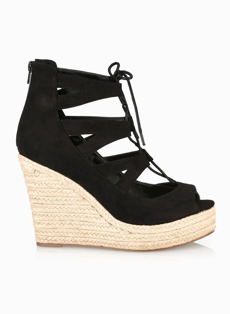 Dolcis Hilary Strappy Lace Up Wedge Espadrilles