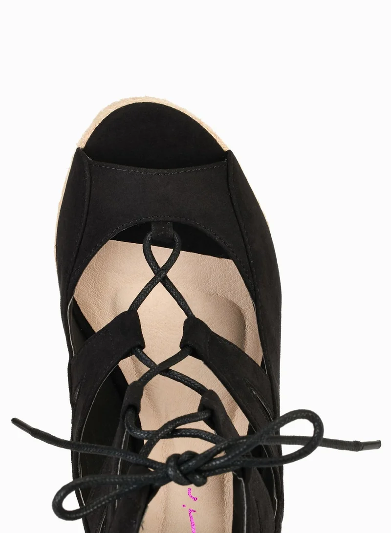 Dolcis Hilary Strappy Lace Up Wedge Espadrilles