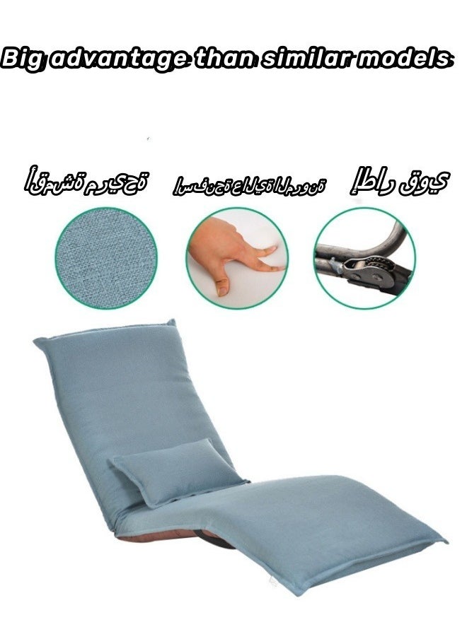 Generic Floor Chair Folding Sofa with Back Suppor Foldable Floor Seat with 5-Position Adjustable Backrest and Pillow for Meditation Reading Watching TV, Floor Gaming Chair  - Image 3