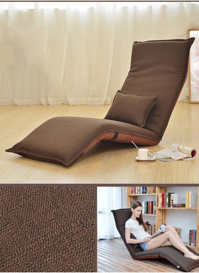 Generic Floor Chair Folding Sofa with Back Suppor Foldable Floor Seat with 5-Position Adjustable Backrest and Pillow for Meditation Reading Watching TV, Floor Gaming Chair  - Image 1