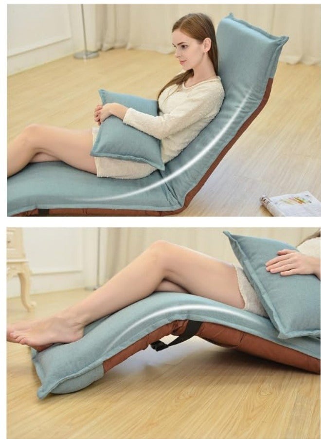 Generic - Floor Chair Folding Sofa with Back Suppor Foldable Floor Seat with 5-Position Adjustable Backrest and Pillow for Meditation Reading Watching TV, Floor Gaming Chair - Image 1