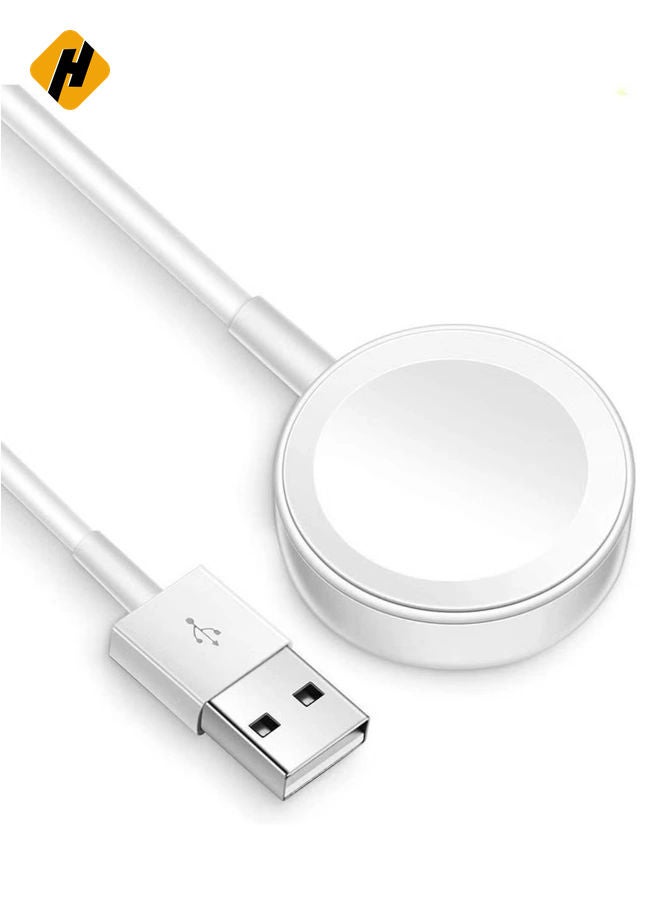 HuHa Portable Smart USB Watch Charger Cable Magnetic Wireless Charging Dock For Apple iWatch (Series 7/6/5/4/3/2) Apple watch For iPhone - White - Image 2