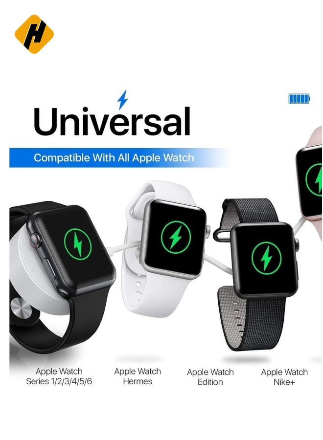 HuHa Portable Smart USB Watch Charger Cable Magnetic Wireless Charging Dock For Apple iWatch (Series 7/6/5/4/3/2) Apple watch For iPhone - White - Image 5