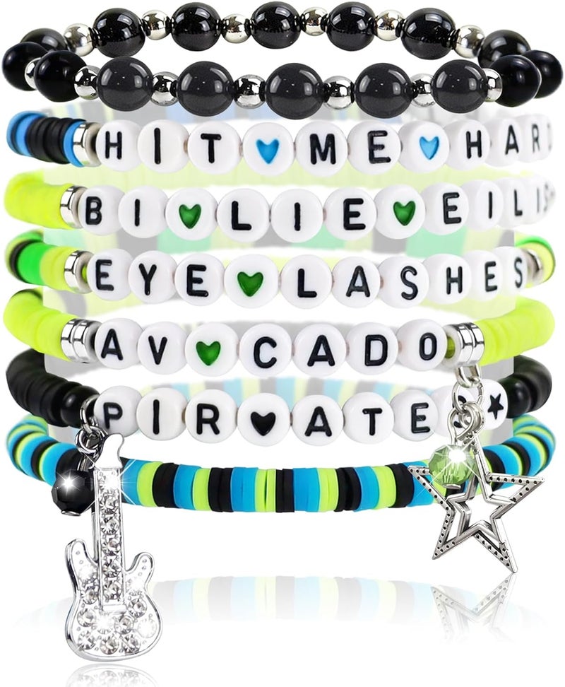 pupvus Singer Guitar Charm Friendship Bracelets Merch - Outfits Accessories Perfect Merchandise for Fans' Birthdays, Concert Outfits, and Party Favors, for Fans - Image 1