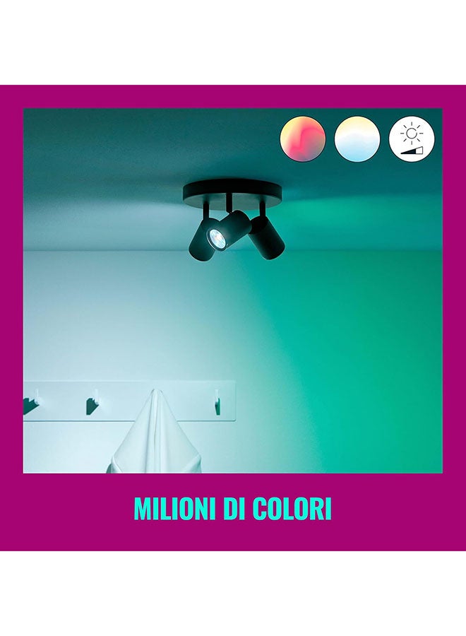 Wiz Smart Ceiling Spotlight,3 Spot - Black Rectangle,RGB+Warm-to-Cool White, Wi-Fi App Control, Works with Alexa/Google/Siri, Adjustable & Dimmable, Black – Imageo Series - Image 3