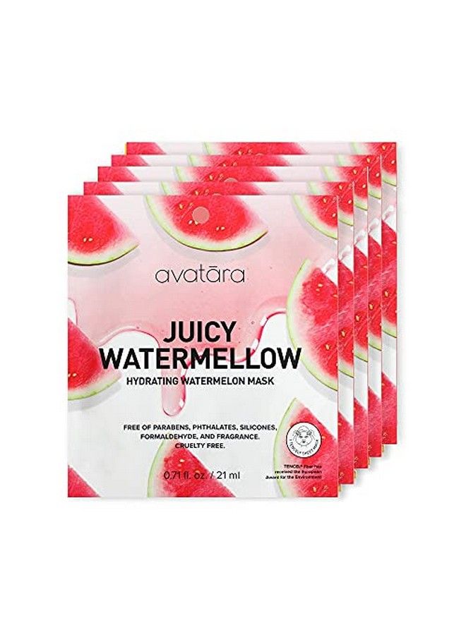 Avatara Juicy Watermellow Facial Sheet Mask Hydrating Watermelon Mask 5 Pack - Image 5