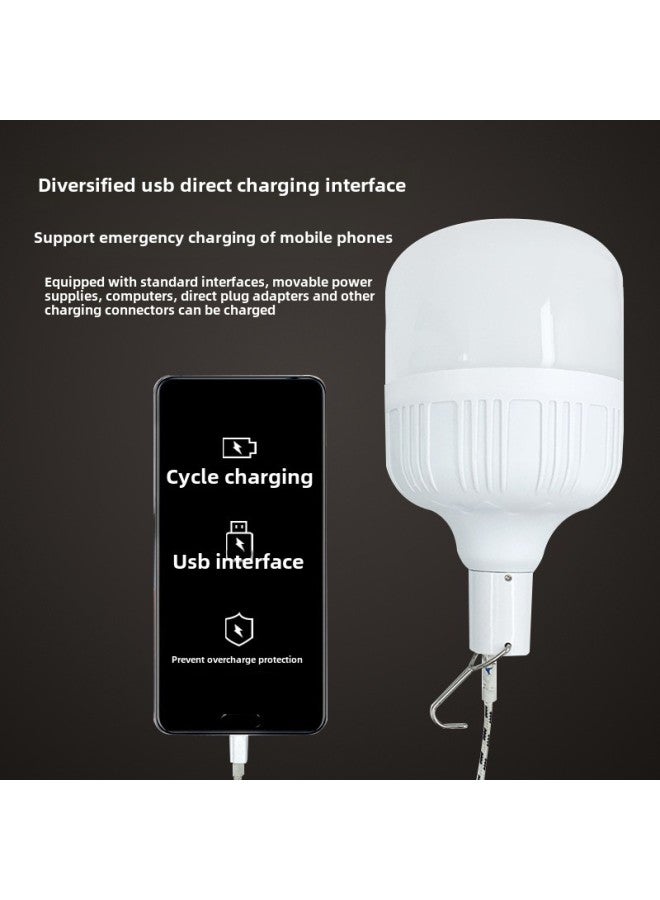 Stall Night Market Lights Super Bright LED Rechargeable Bulb Lights Home Power Outage Emergency Outdoor Camping Camping Lights-Color:D15 Smart (16 Beads 1400mA Single Lithium Battery) Super 80W Incandescent Lamp  With Charging Treasure Function - Image 2