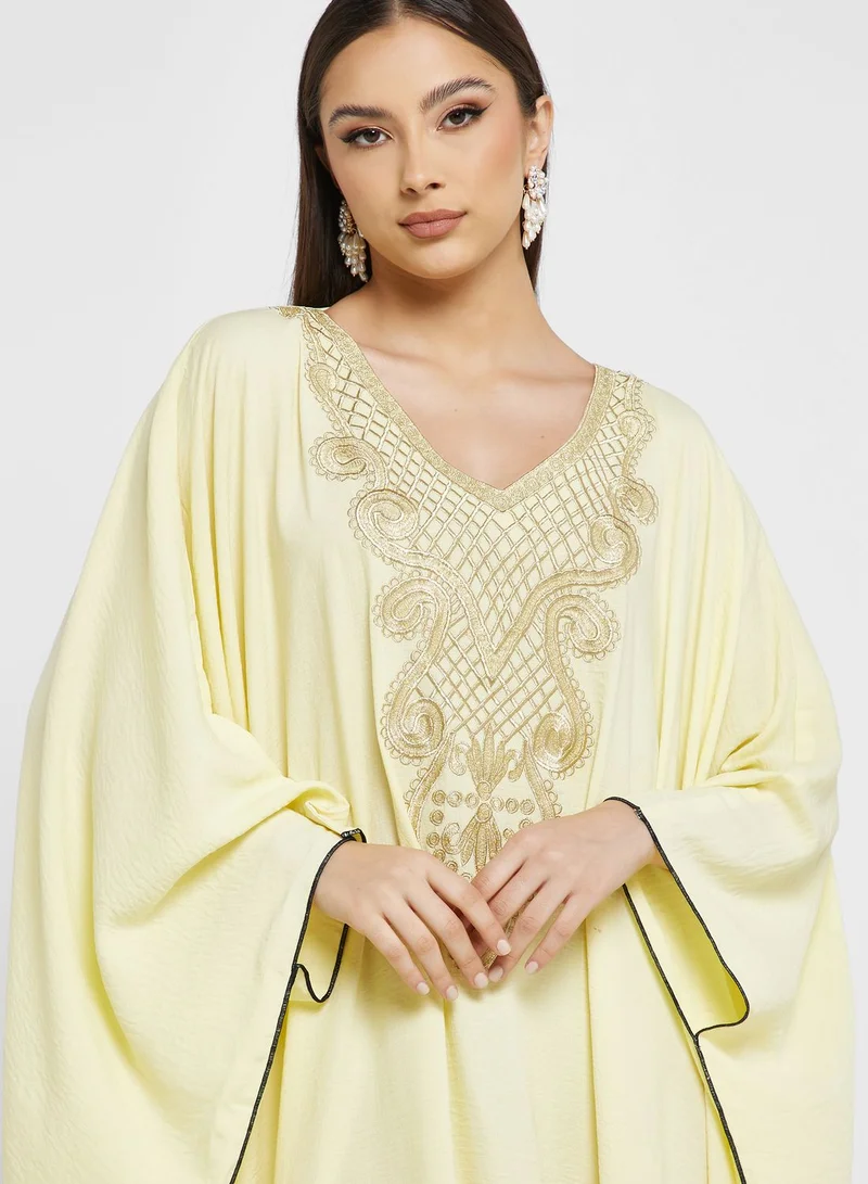 hayas closet  Embroidered Cape Sleeve Abaya for Women | Best Price UAE