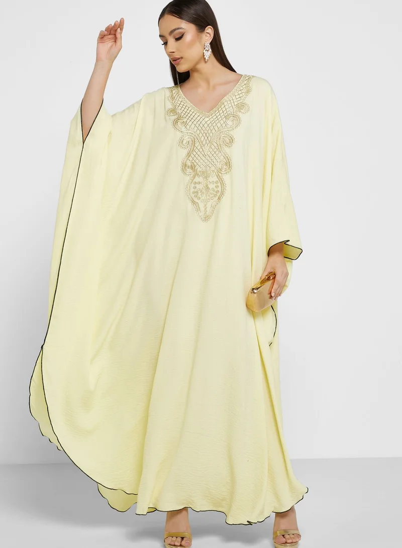 hayas closet  Embroidered Cape Sleeve Abaya for Women | Best Price UAE