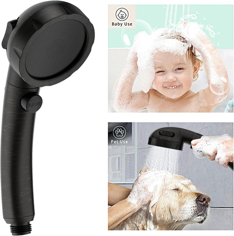KAIYING Drill-Free High Pressure Handheld Shower Head with ON/OFF Pause Switch 3 Spray Modes Water Saving Showerhead, Detachable Puppy Shower Accessories (Oil-Rubbed Bronze) - Image 3