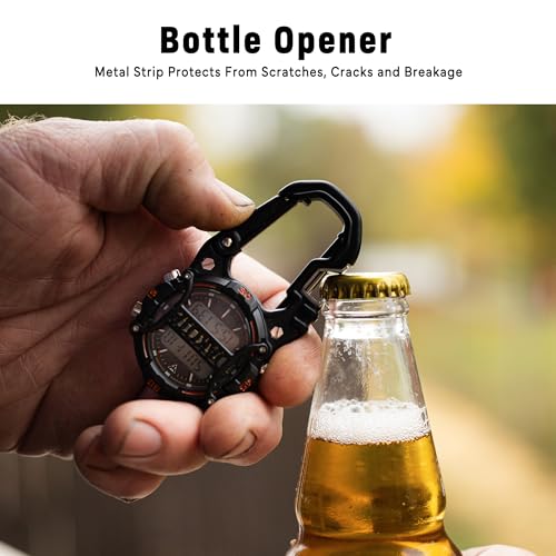 Dakota Bottle Opener Cage Clip, Premium Quality, Outdoor Gifts for Men, Use for Field and Work, Pocket Watch, Fob Tactical Watch with LED Flashlight, Dial Protector - Black - Dial Cage - Image 5