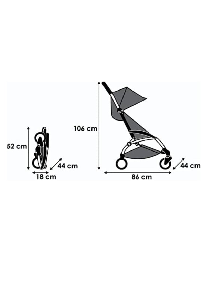 Ntech Portable Lightweight Stroller Mini Portable Stroller  Grey  - Image 3
