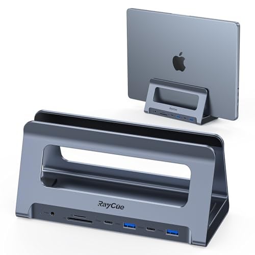 RayCue USB-C Docking Station for MacBook Pro/Air, Dual HDMI, USB-C Dock with 10Gbps, PD3.0, RJ45, 2xUSB 3.0, 2xUSB 2.0, SD/TF, Audio - Image 1