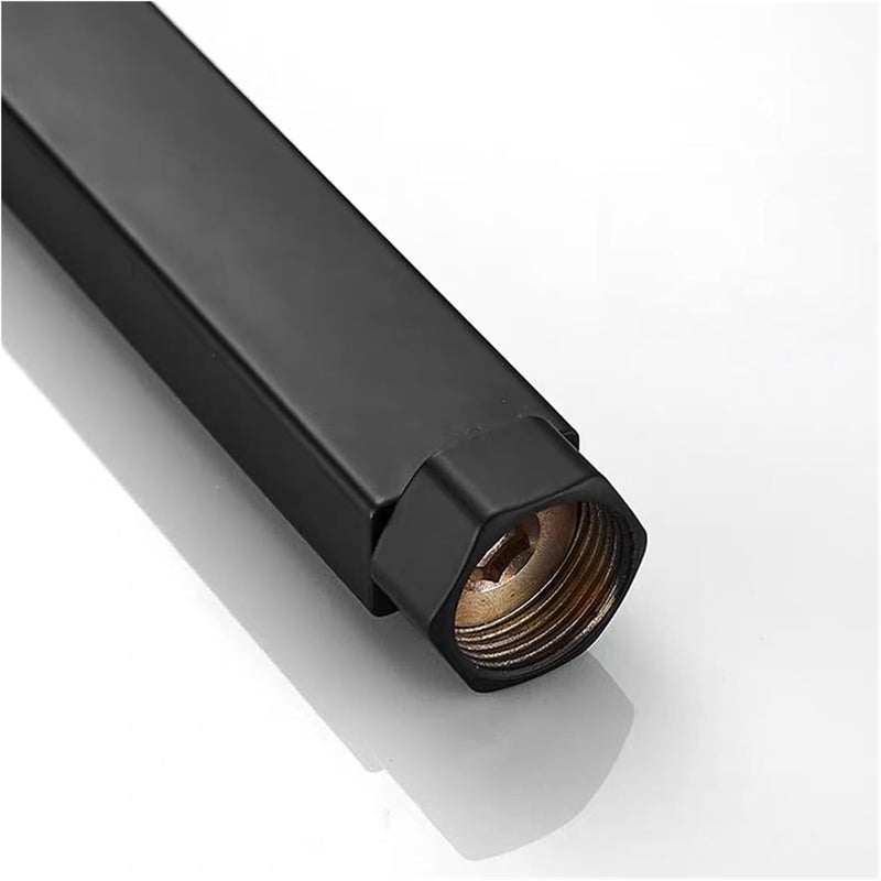 Square Bathroom Shower Tube Extend Pipe 30CM Extension Tube Bar,Heighten Pipe Sliding Bar Shower Tube Lengthen Pipe(Black) - Image 3