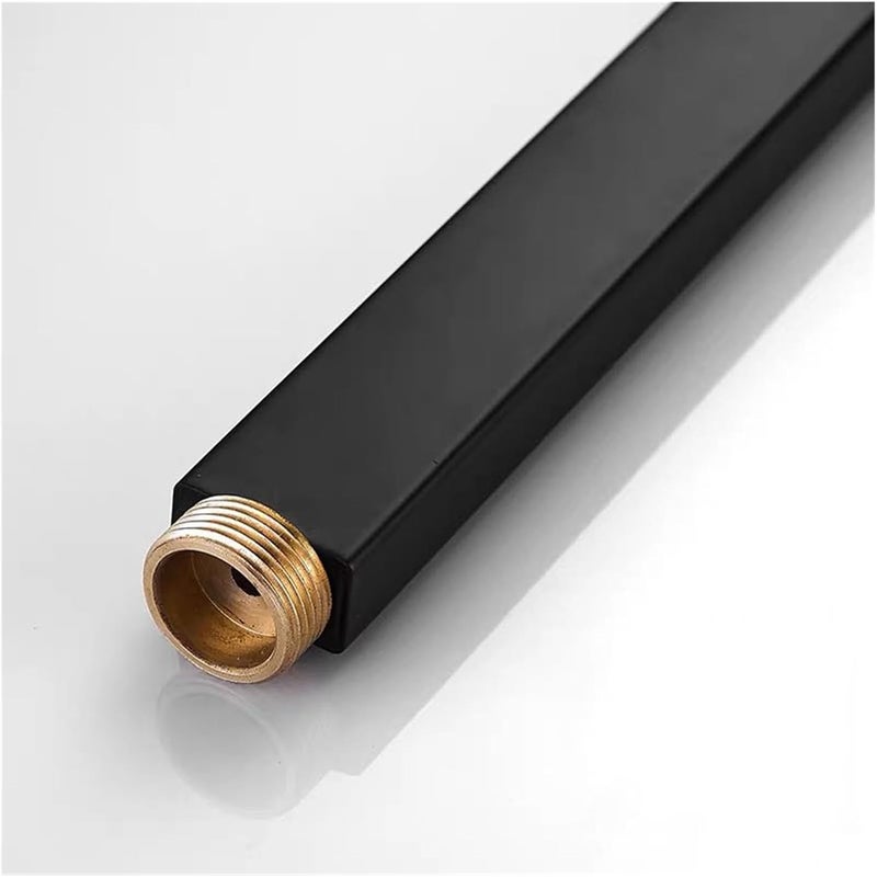 Square Bathroom Shower Tube Extend Pipe 30CM Extension Tube Bar,Heighten Pipe Sliding Bar Shower Tube Lengthen Pipe(Black) - Image 2