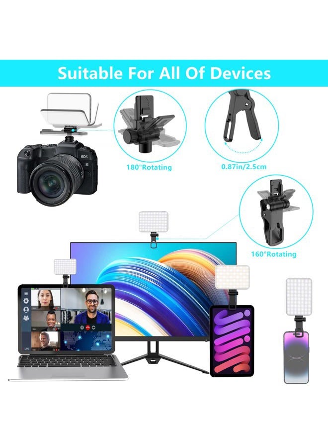 Anautin Selfie Light, 60 LED 2200mAh Rechargeable Cell Phone Fill Light 7 Modes, 10-Level Brightness, Portable Clip on Light for Phone/Tablet/Laptop, Zoom Call Vlog Makeup TikTok Video Fill Light - Image 4