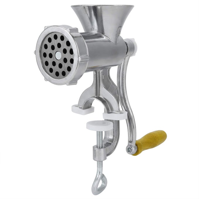 MANUAL MEAT GRINDER MULTIFUNCTIONAL HEAVY DUTY MEAT MINCER SAUSAGE STUFFER HAND CRANK FOOD GRINDING MACHINE WITH TABLETOP CLAMP DISH WASHER FOR MEAT SAUSAGE HOME USE