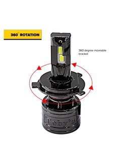 Toby's 2 Pieces H4 120W LED Headlight Bulb Assembly 12000 Lumens Xtreme Bright With Color Temperature 6500K  - Image 5
