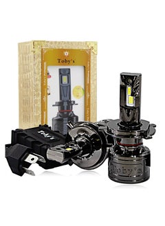 Toby's 2 Pieces H4 120W LED Headlight Bulb Assembly 12000 Lumens Xtreme Bright With Color Temperature 6500K  - Image 1