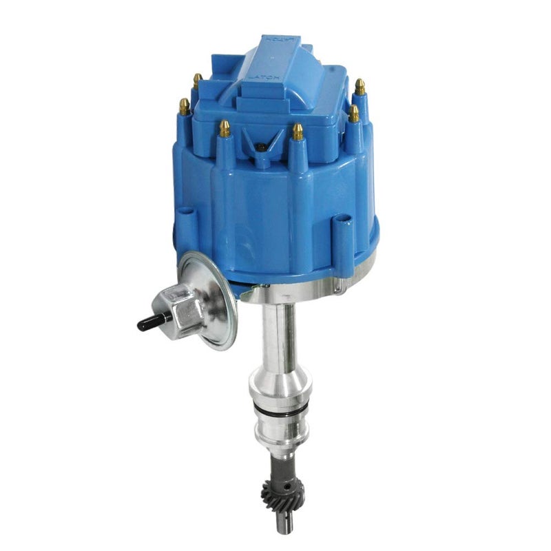 HEI Ignition Distributor for Small Block Ford 351W Windsor 58L 8 Cylinder New Distributor 65K Coil with Blue Cap