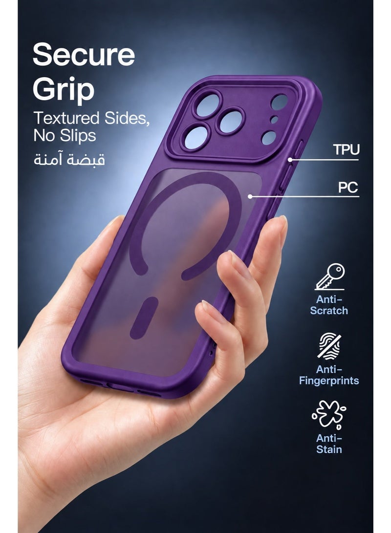 SOKAD MagSafe Matte Purple Case for iPhone 18 Pro, Full Camera Protection - Image 3