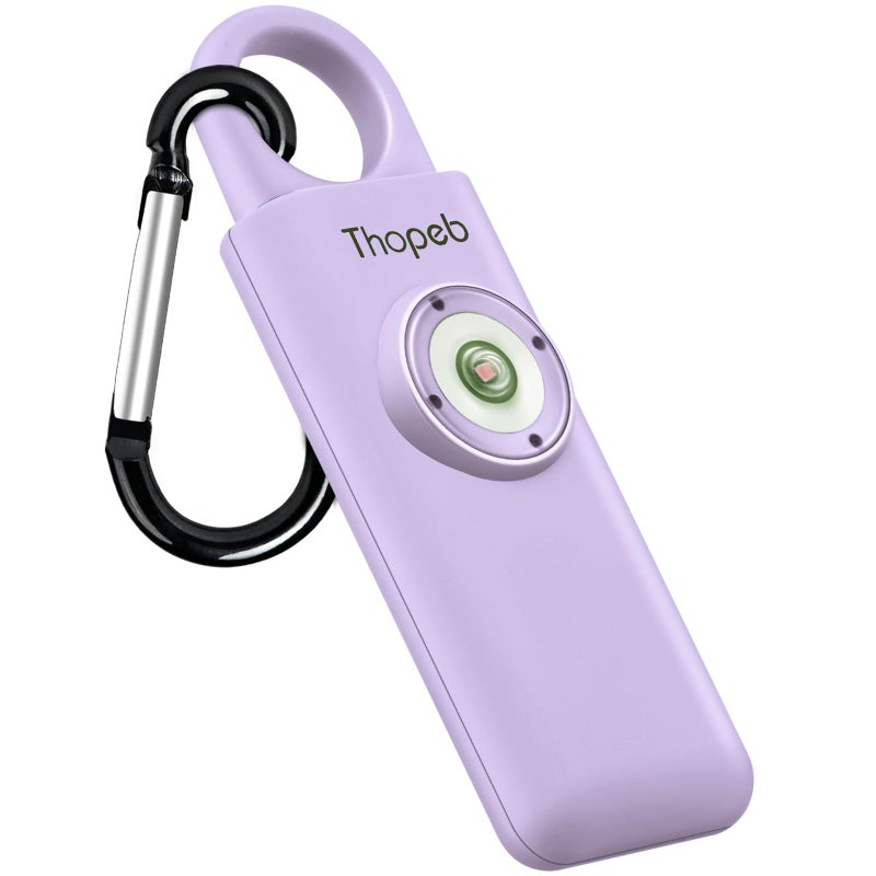 Thopeb The Original Personal Safety Alarm for Womenn by Women– Loud Siren Birdie Sound, Strobe SOS LED Light, Be Safe with Personal Alarm– Self Defense Keychain for College Essentials (Purple) - Image 1