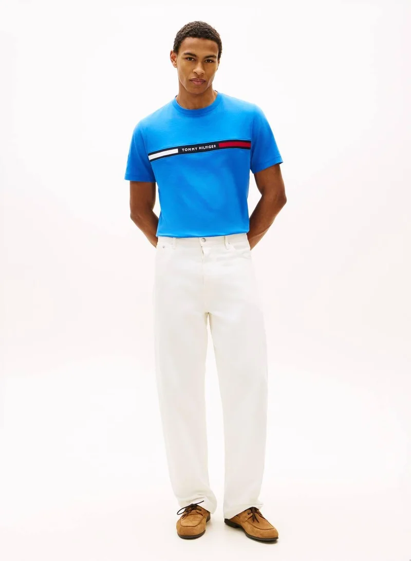 TOMMY HILFIGER  Logo Embroidery Insert Jersey T-Shirt for Men | Best Price UAE