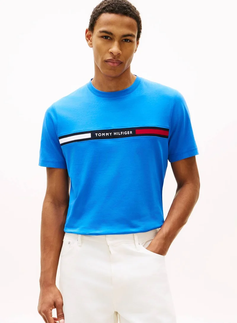 TOMMY HILFIGER  Logo Embroidery Insert Jersey T-Shirt for Men | Best Price UAE