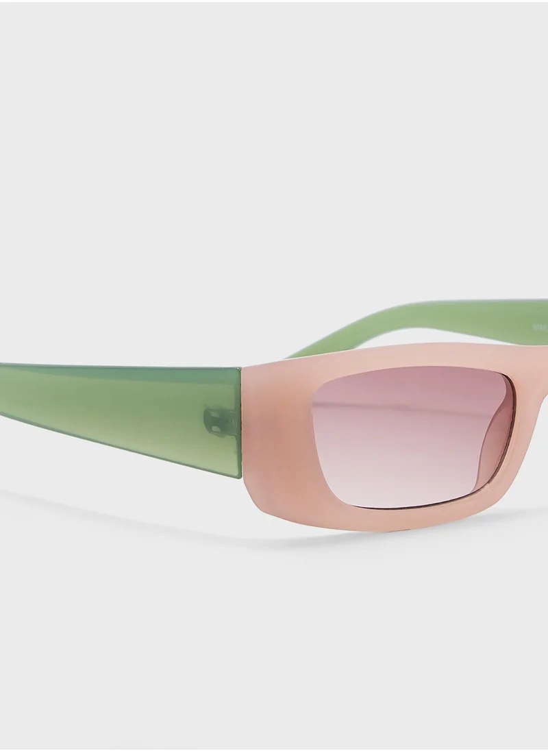 جينجر Rectangular Len Sunglasses