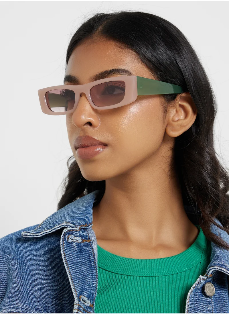 جينجر Rectangular Len Sunglasses