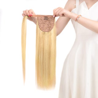 Winsky 16 Human Hair Ponytail Extension Wrap Around  Brown Highlight Blonde Straight Pony Tail Real 100 Real Remy Hair Piece 16 Inch 18613 80gram - pzsku/Z888916B0C83E7348E502Z/45/_/1742913368/288402c4-4083-4d34-a042-532b000d0344