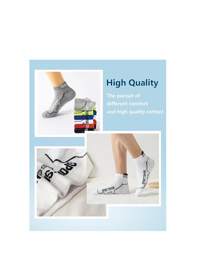 KASTWAVE Mens Ankle Socks Cotton Low Cut Athletic Running Socks Breathable Cushioned Arch Support Casual Socks 6-12 (6 Pairs) - Image 3
