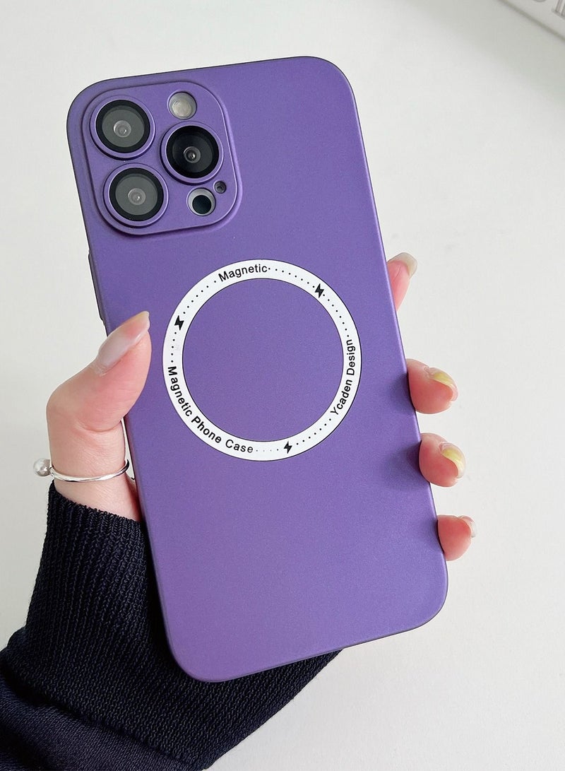 تي دبليو إي جي جي أو أن جراب نحيف لهاتف iPhone 14 Pro جراب شحن لاسلكي مغناطيسي Magsafe نحيف للغاية رفيع للغاية لهاتف Apple iPhone 14 Pro 6.1 بنفسجي - Image 2