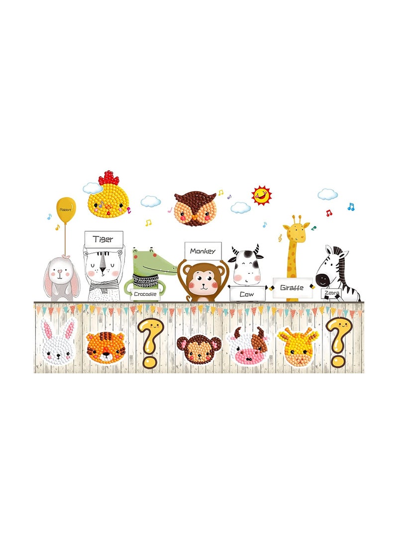 24 قطعة ملصقات رسم الألماس 5D حيوانات للأطفال، مجموعات حرفية سهلة للمبتدئين، مستلزمات الفن الرقمي - Image 4