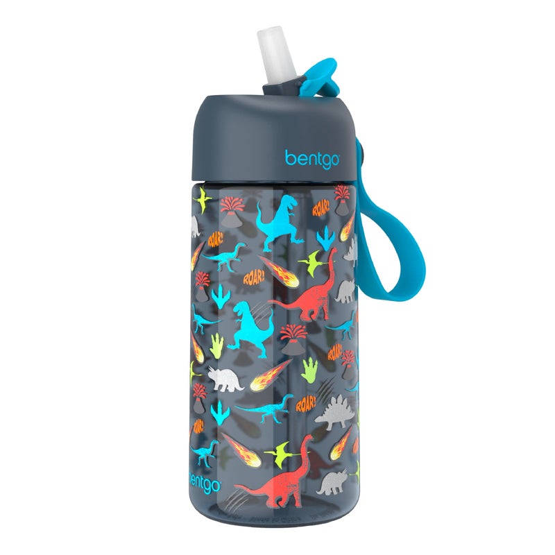 Bentgo Kids Water Bottle  LeakProof Durable Tritan BPAFree 15 oz Cup for KidsToddlers Ages 3 Safe Sip Spout Carrying Handle  Dishwasher Safe for School Sports Daycare  Camp Dinosaur