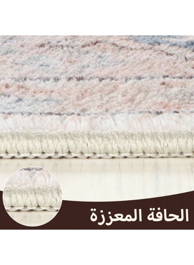 Sour Lemon سجادة كبيرة تجريدية بطراز فارسي لغرفة المعيشة والمجلس، بني وأحمر، 200 × 300 سم، سهلة العناية، بقاعدة مانعة للانزلاق - Image 4