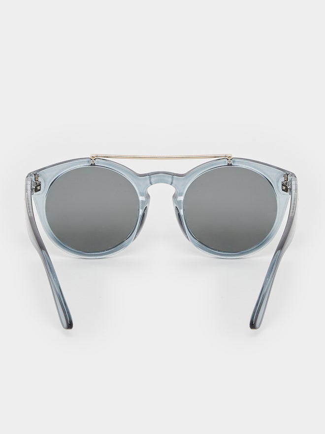 ستايلي نظارات شمسية دائرية بجسر مزدوج ستايلي بلون موحد - Image 4