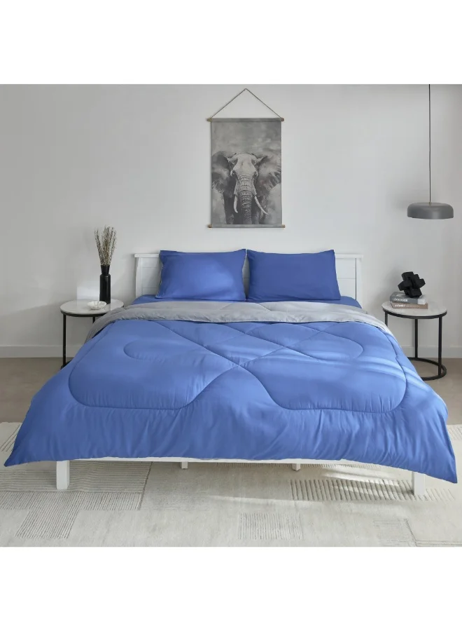 Home Box Derby 3-Piece Reversible Microfiber Queen Comforter Set 230 X 200 Cm