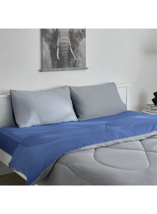 Home Box Derby 3-Piece Reversible Microfiber Queen Comforter Set 230 X 200 Cm