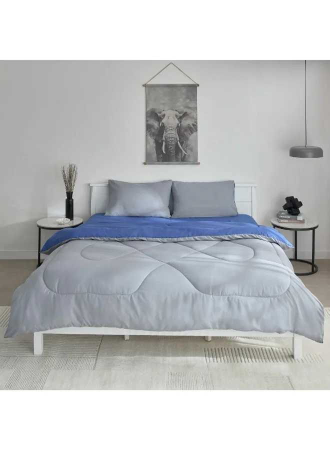 Home Box Derby 3-Piece Reversible Microfiber Queen Comforter Set 230 X 200 Cm