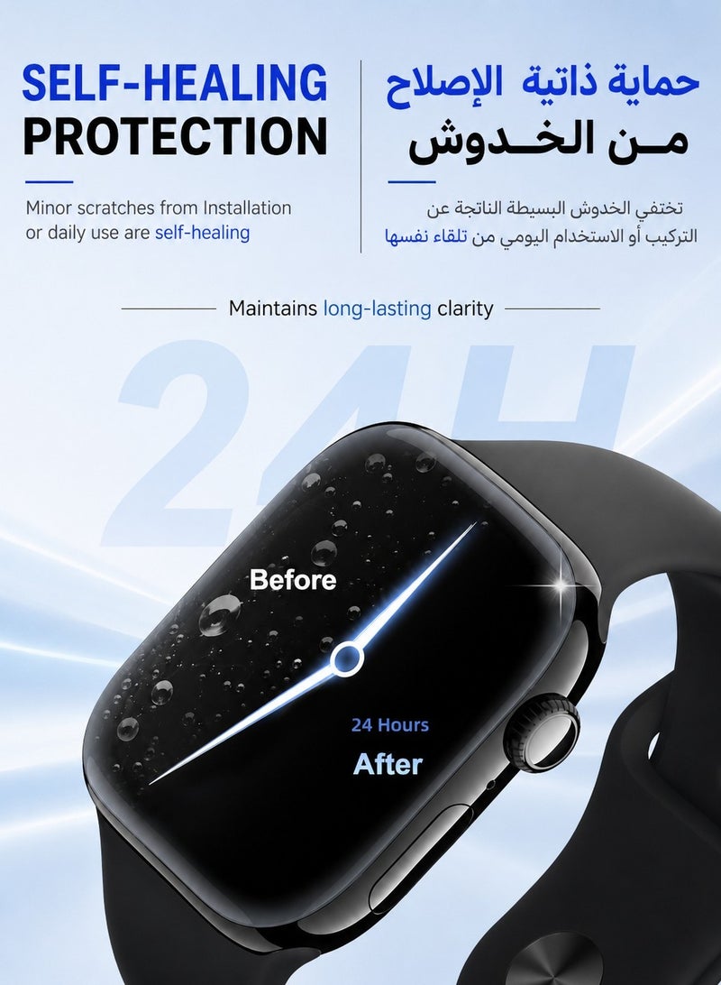 3 Pack Screen Protector for Apple Watch 40mm, Series SE 4/5/6, with Auto Easy Installation Kit, Self-Healing TPU Soft Full Coverage Film, Anti-Scratch, Bubble-Free, Touch Sensitive, HD Clear - Image 3