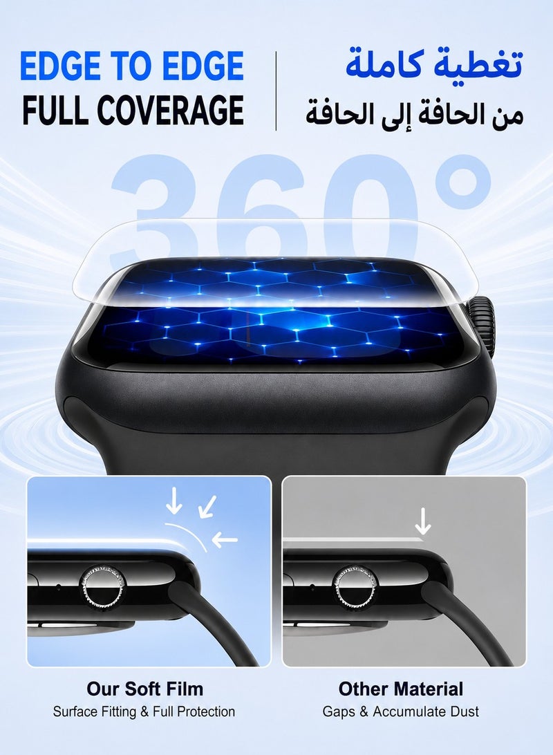 3 Pack Screen Protector for Apple Watch 40mm, Series SE 4/5/6, with Auto Easy Installation Kit, Self-Healing TPU Soft Full Coverage Film, Anti-Scratch, Bubble-Free, Touch Sensitive, HD Clear - Image 4