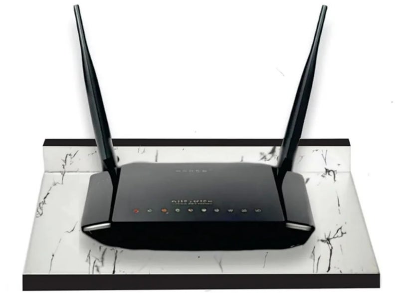 DIME حامل صندوق الإعداد الخشبي الهندسي | حامل صندوق التلفاز المثبت على الحائط لرفوف المنزل لحمل مكبرات الصوت وجهاز التوجيه WiFi ووحدة التحكم في الألعاب وجهاز البث عن بُعد (أبيض) - Image 1